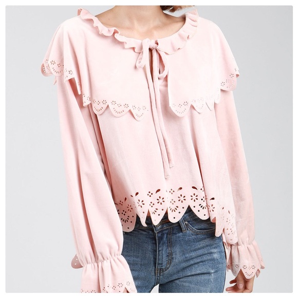 Blush & Velvet Crush Eyelet Top - Picture 2 of 9
